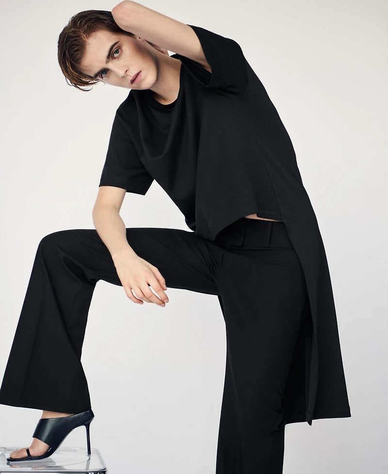 Mango Women's Belt Loops Straight-Leg Pants