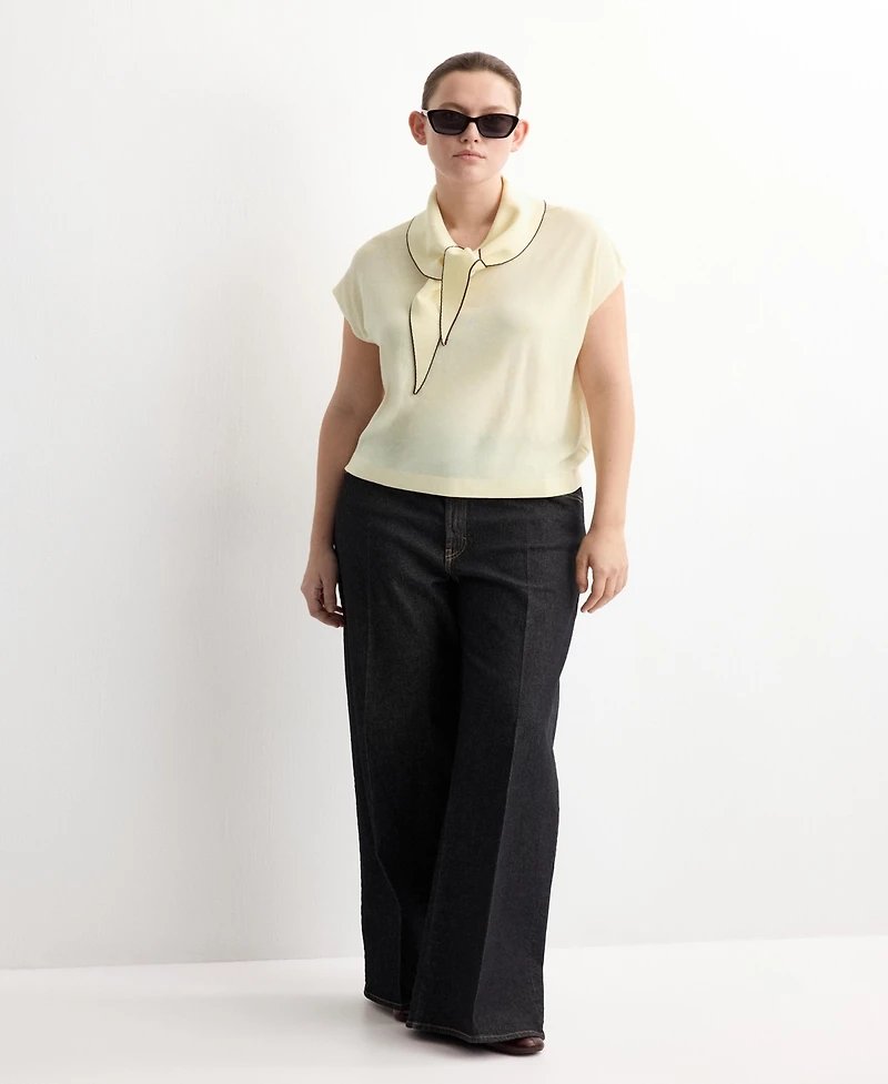 Mango Women's Handkerchief Detail Knit Top