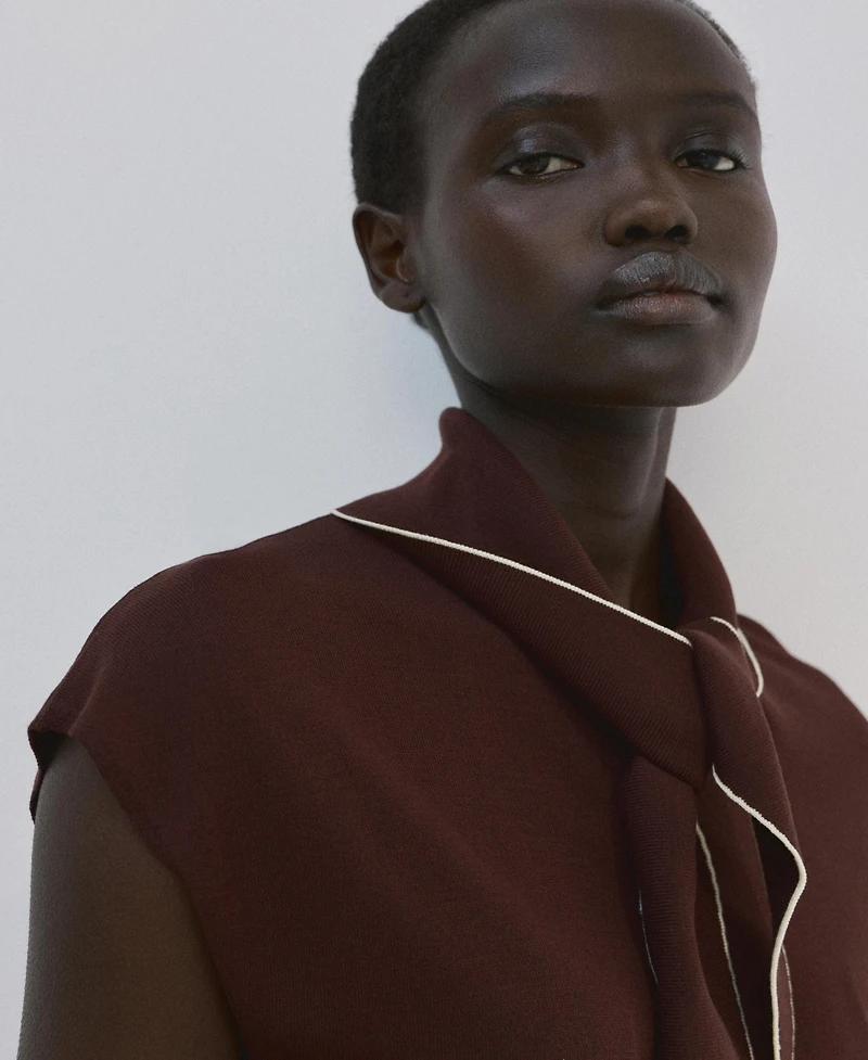 Mango Women's Handkerchief Detail Knit Top