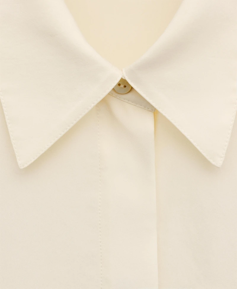 Mango Women's Silk Concealed Buttons Blouse