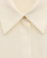 Mango Women's Silk Concealed Buttons Blouse