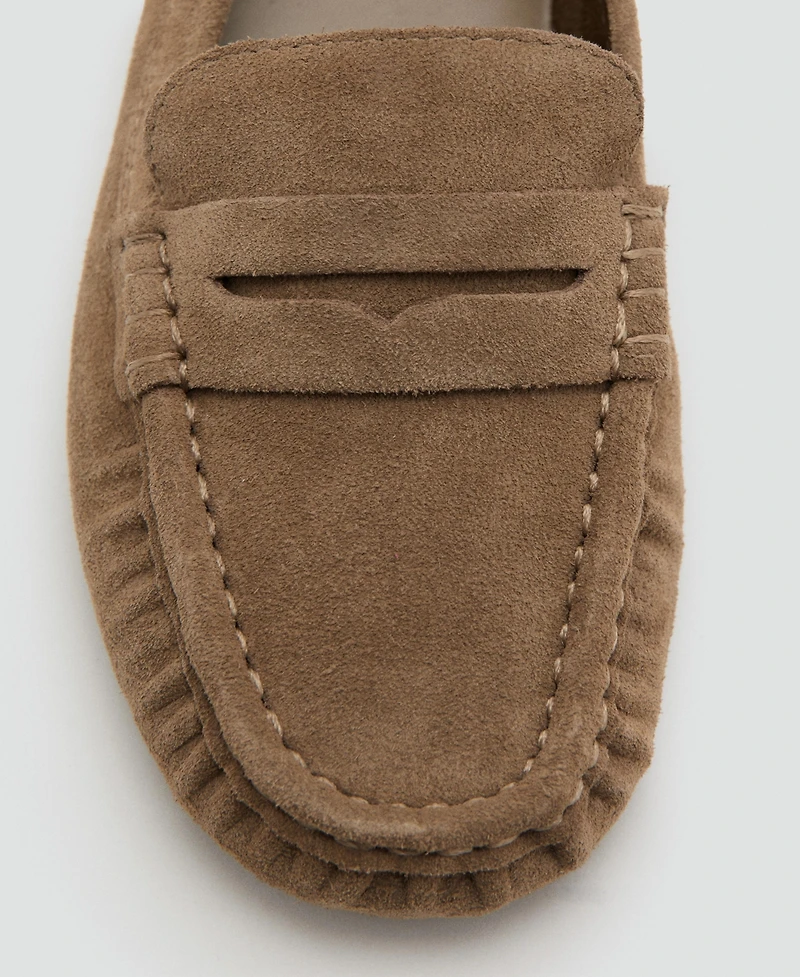 Mango Women's Suede Penny Loafers