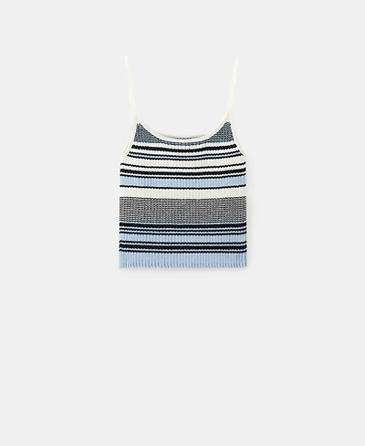 Mango Women's Striped Knitted Fitted Top