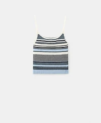 Mango Women's Striped Knitted Fitted Top