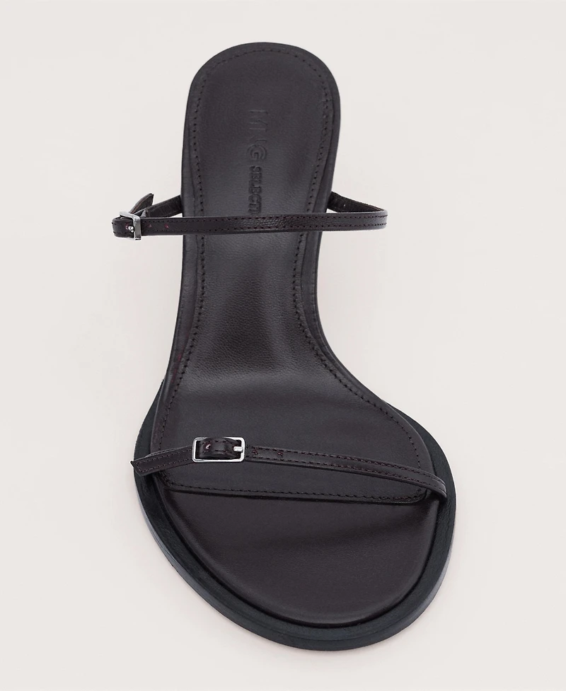 Mango Women's Leather Strappy Buckle Sandals