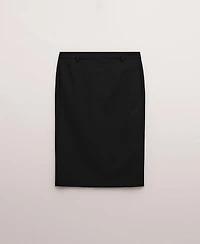 Mango Women's Wool-Blend Midi Skirt