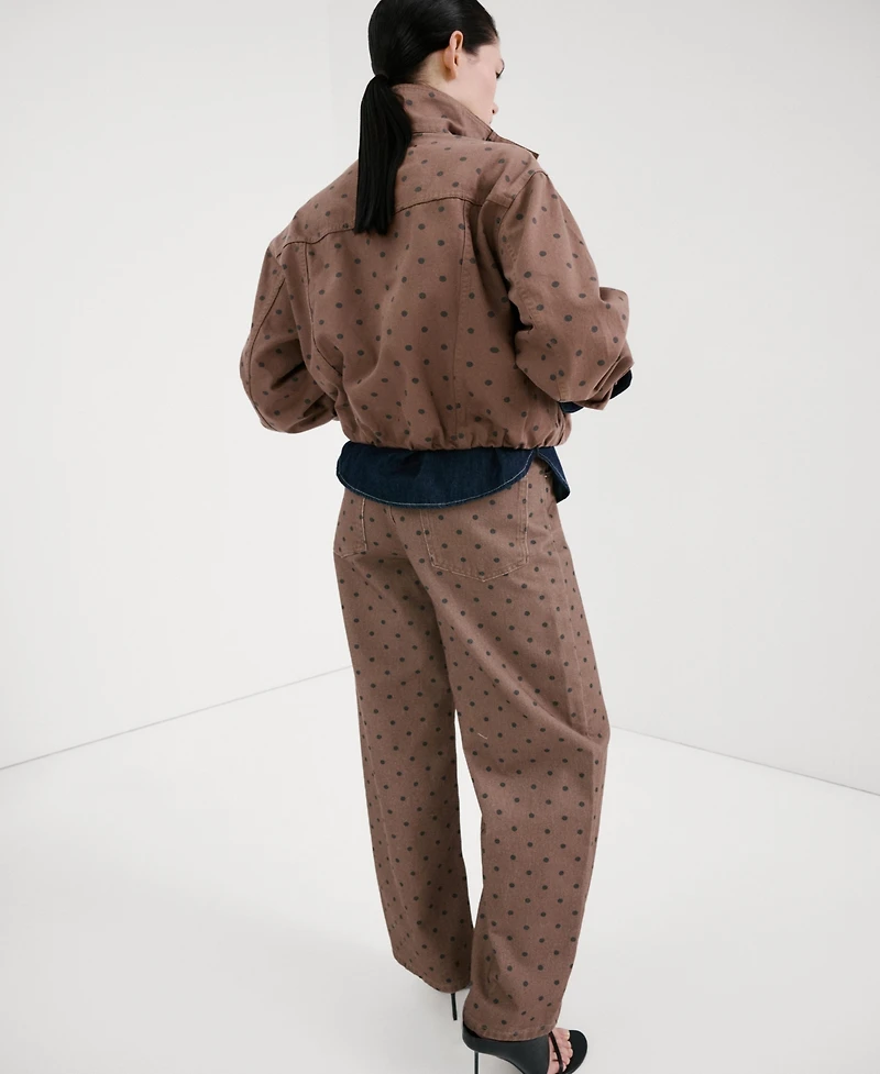 Mango Women's Polka Dot Balloon Jeans