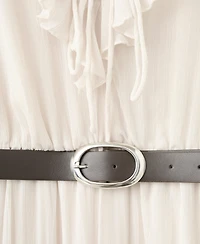 Mango Women's Long Ruffled Dress