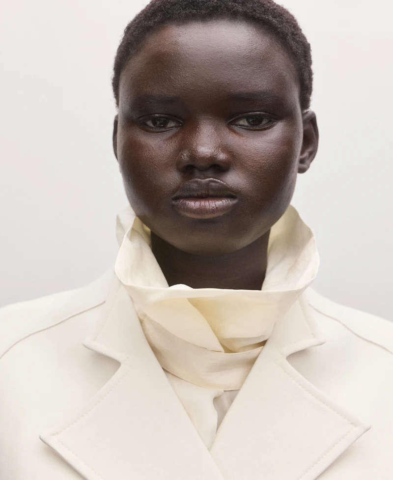 Mango Women's Lapels and Tie Belt Jacket