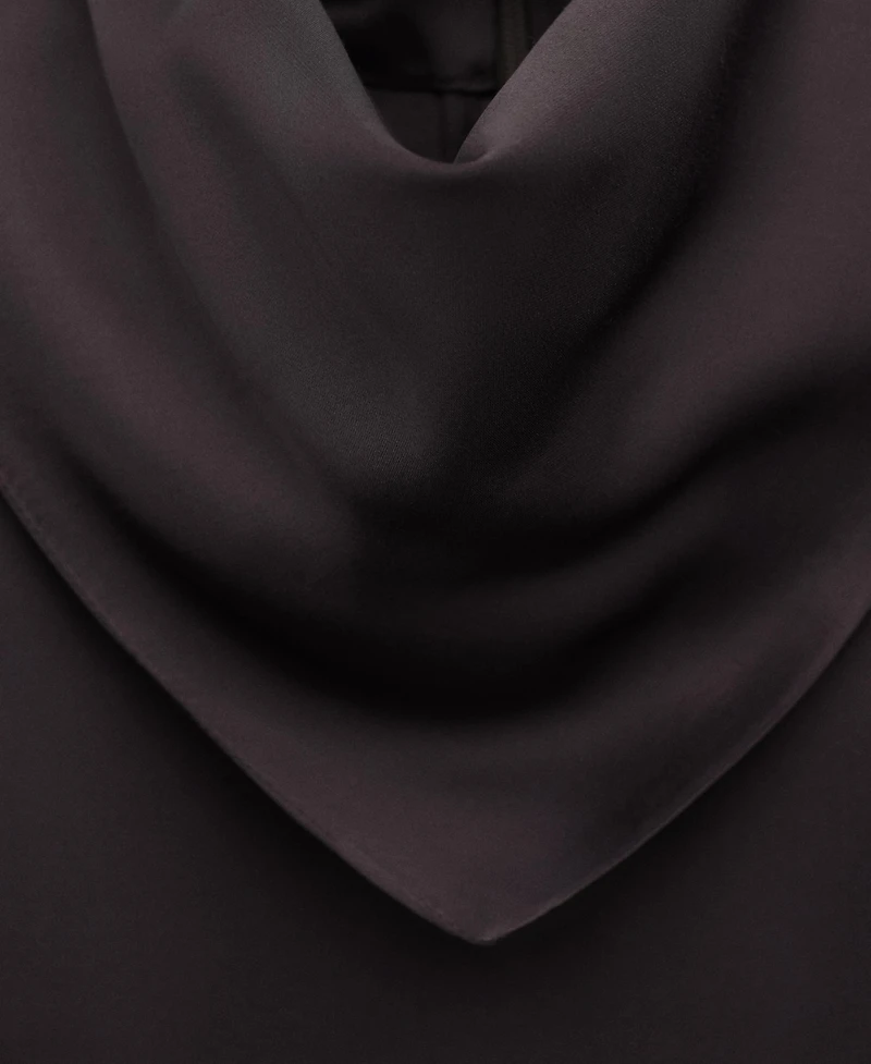 Mango Women's Satin Turtleneck Blouse