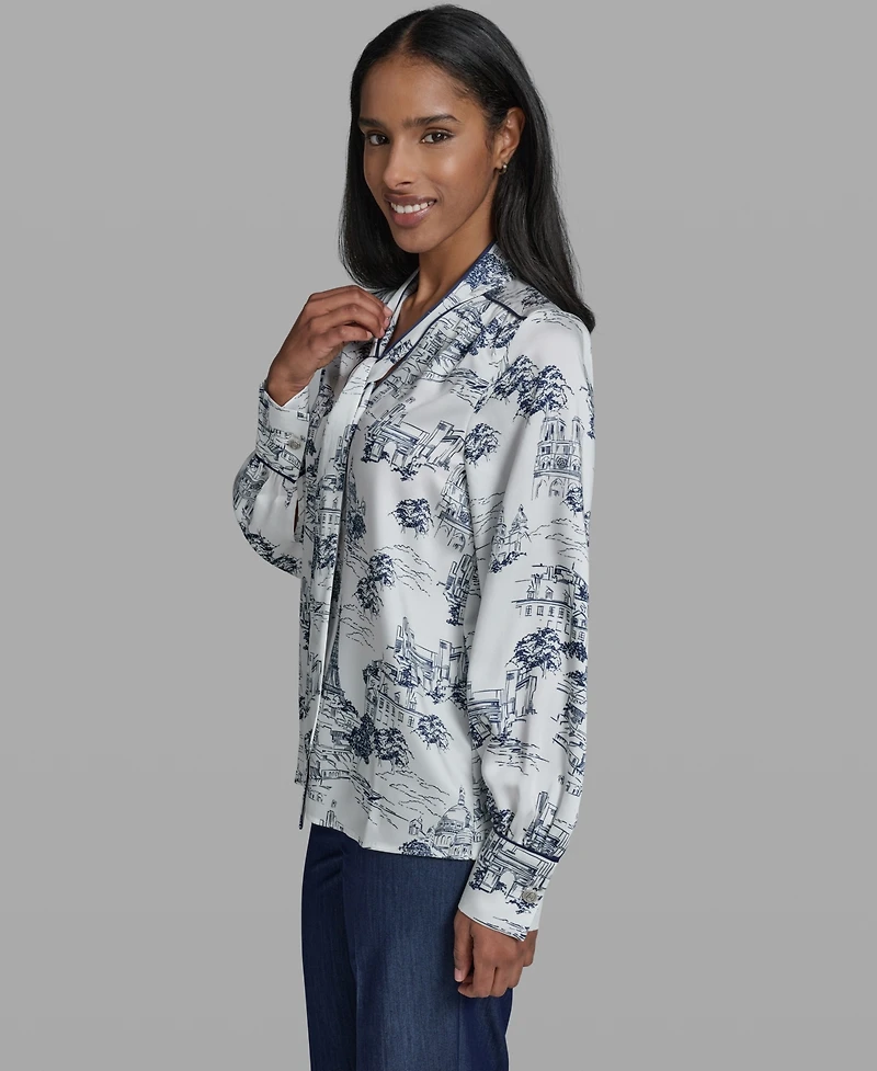 Karl Lagerfeld Paris Women's V-Neck Blouse