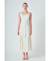 endless rose Women's Lace Satin Maxi Dress