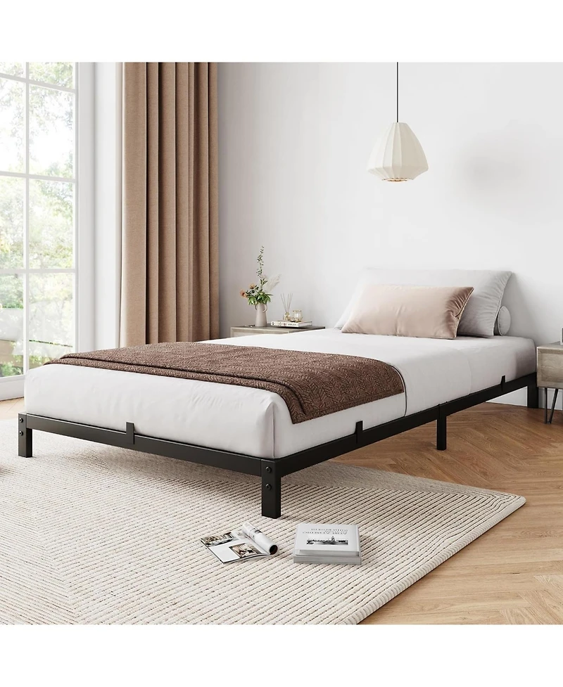 gaomon 8 Inch Bed Frame, Low Profile Full Metal Platform Bed Frame Support Mattress Foundation, Noise Free