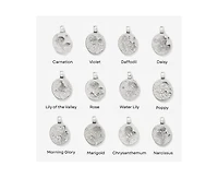 Little Sky Stone Birth Flower Silver Pendant Necklace