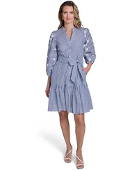 Jessica Howard Petite 3/4-Sleeve Short Shirt Dress