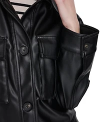 Levi's Women's Faux Leather Button Closure Shacket