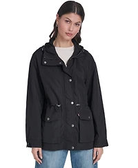 Levi's Women's Cinch-Waist Hooded Rain Anorak Jacket