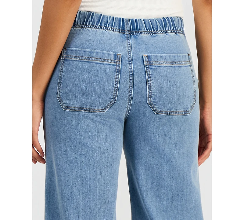 Style & Co Women's Sequined Pull-On High-Rise Cropped Wide Leg Jeans, Macy's Exclusive