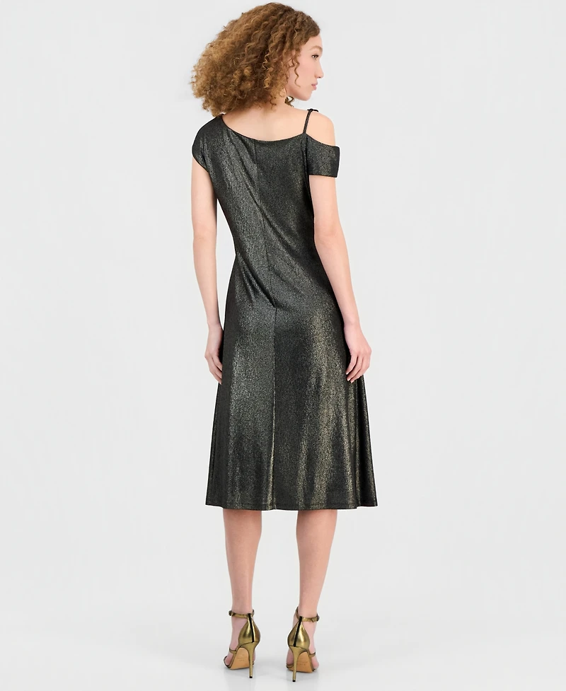 Connected Women's Off-The-Shoulder Stone Medallion Dress