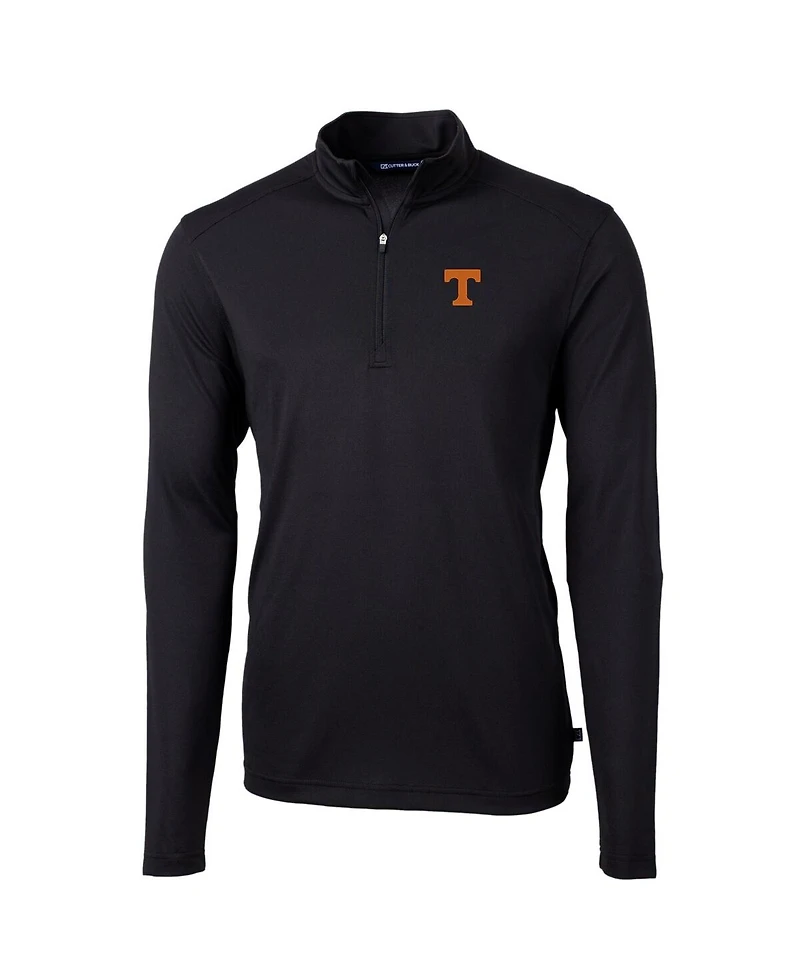 Cutter & Buck Men's Black Tennessee Volunteers Virtue Eco Pique Quarter-Zip Jacket