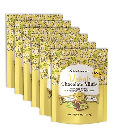 Original Gourmet Dubai Milk Chocolate Minis Bars Bag, 6 Pack with 15-Pc.