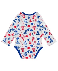 Outerstuff Baby Boys and Girls White New York Rangers Quick Learner Long Sleeve Bodysuit