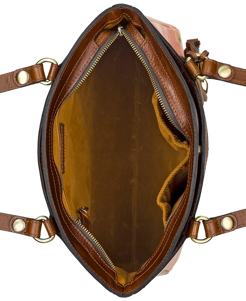 Patricia Nash Poppy Large Leather Tote Bag