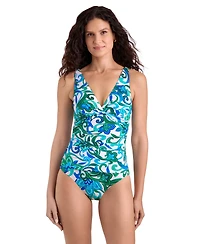 ShapeSolver Sport by Mimi Flamingo Women's Brynn Twist One-Piece Swimsuit