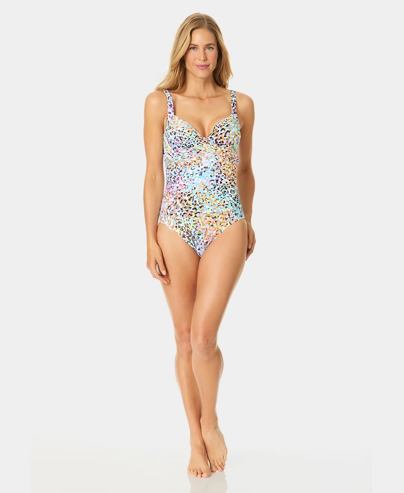 Anne Cole Women's Drape-Front Underwire One-Piece Swimsuit