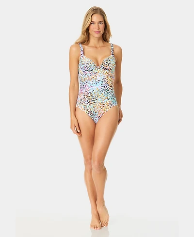 Anne Cole Women's Drape-Front Underwire One-Piece Swimsuit