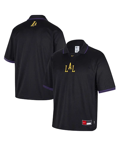 Nike Men's Black Los Angeles Lakers 2025/26 City Edition Remix Courtside Air Half-Sleeve Polo Shirt