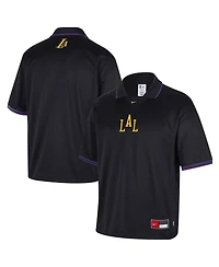 Nike Men's Black Los Angeles Lakers 2025/26 City Edition Remix Courtside Air Half-Sleeve Polo Shirt