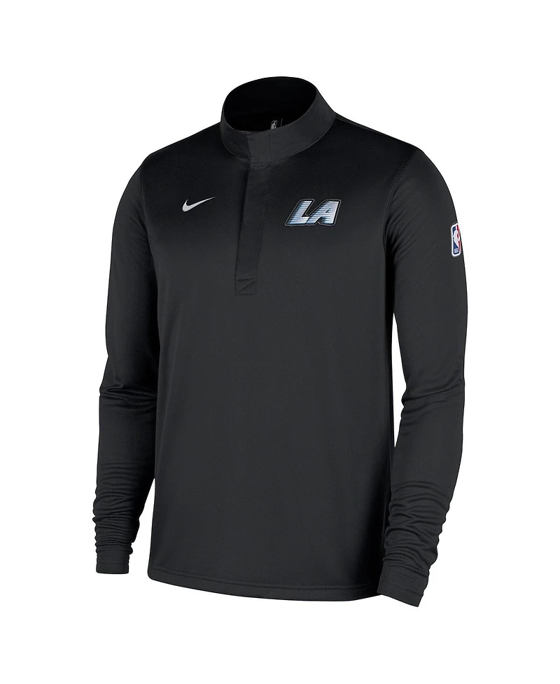 Nike Men's Black La Clippers 2025/26 City Edition Remix Authentic Coaches Dri-fit Half-Zip Sweatshirt
