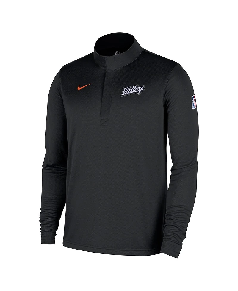Nike Men's Black Phoenix Suns 2025/26 City Edition Remix Authentic Coaches Dri-fit Half-Zip Sweatshirt