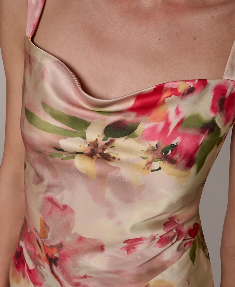 Donna Karan New York Women's Floral A-Line Midi Dress