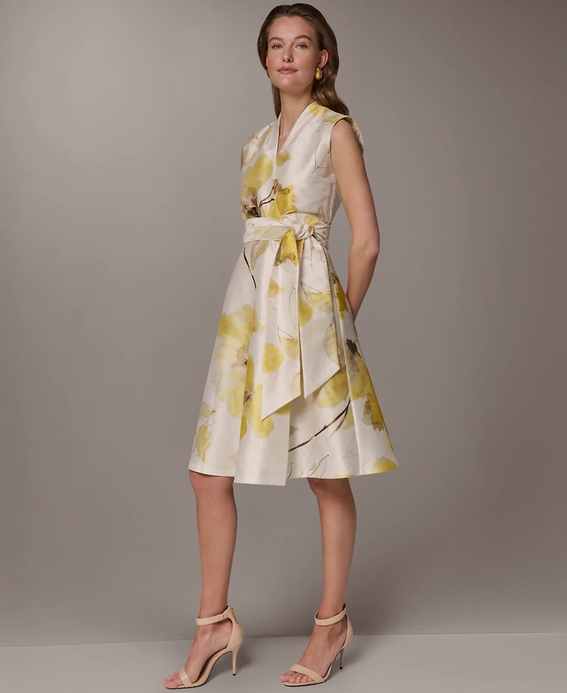 Donna Karan New York Women's A-Line Floral Midi Dress