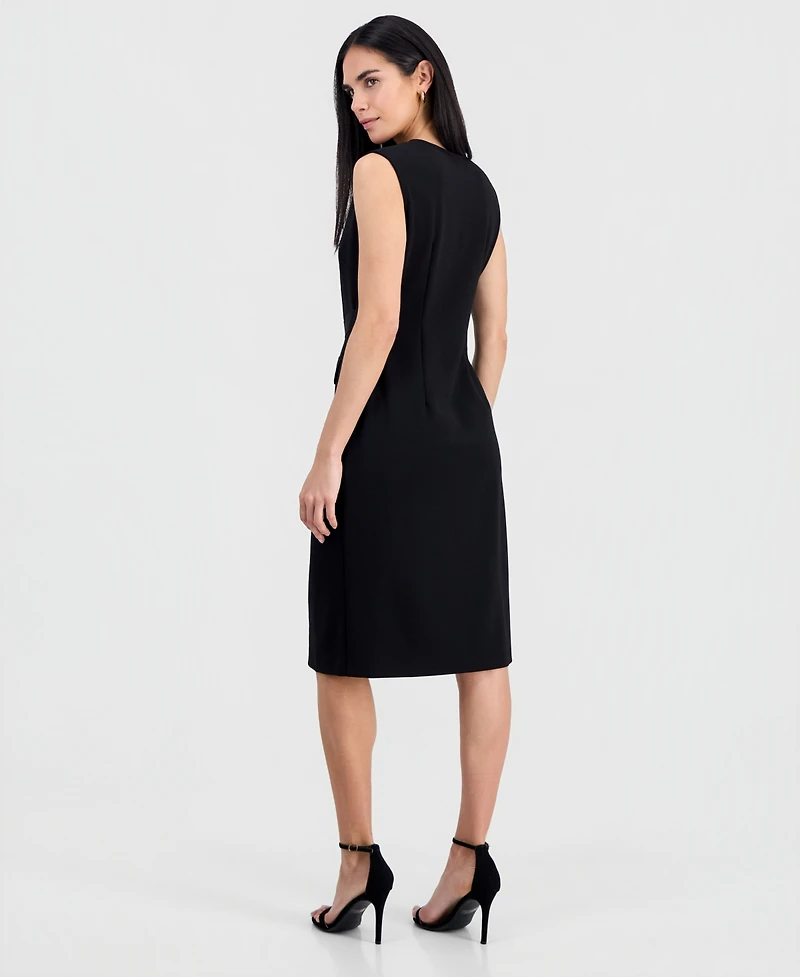 Connected Petite Belted Sleeveless Dress