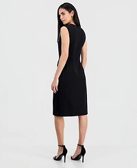 Connected Petite Belted Sleeveless Dress