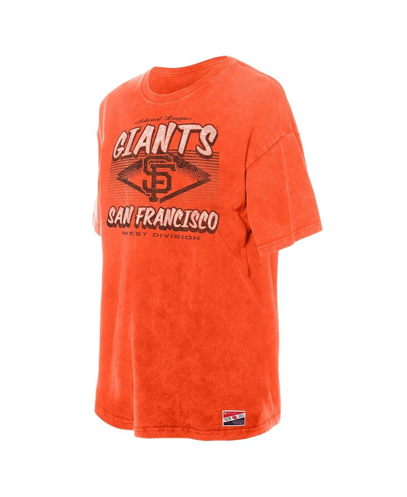 New Era Women's Orange San Francisco Giants Mineral Wash Oversized T-Shirt