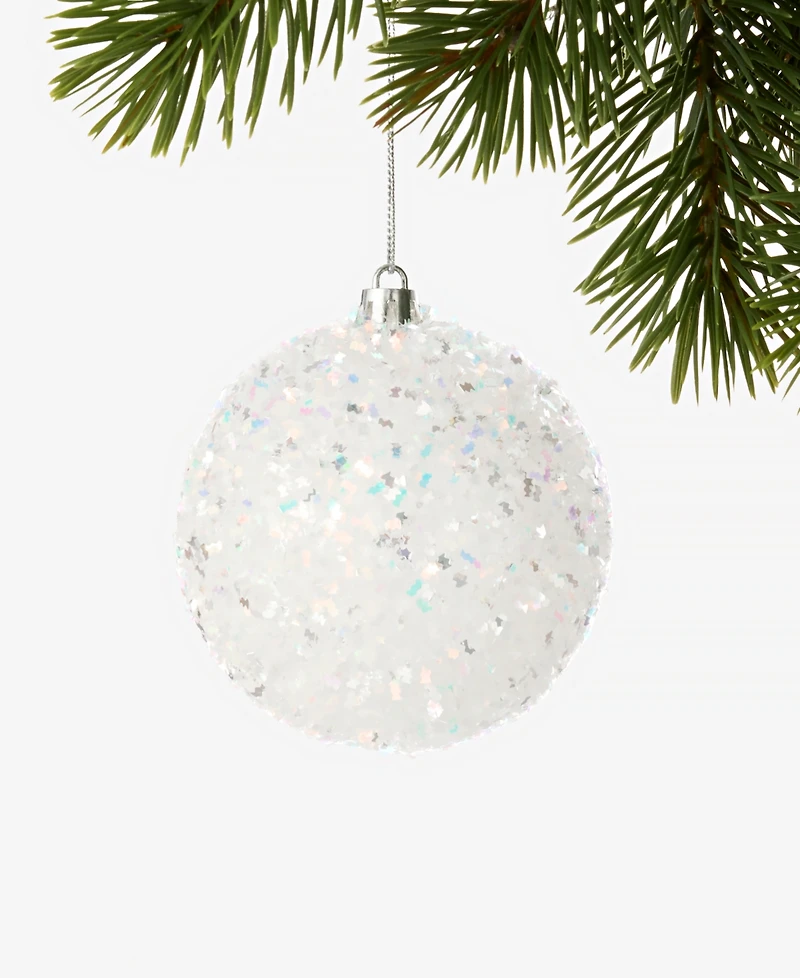 Holiday Lane Iced Delight Glitter Beaded Snowball Ornament, Macy's Exclusive