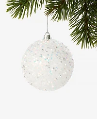 Holiday Lane Iced Delight Glitter Beaded Snowball Ornament, Macy's Exclusive