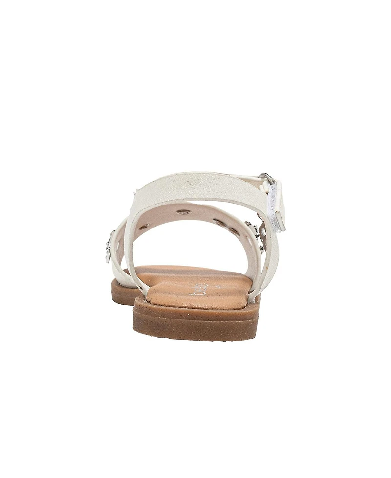 Bebe Little Girls Girl's Fashion Sandals – Dressy Shoes with Decorative Metal Charm