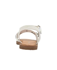 Bebe Little Girls Girl's Fashion Sandals – Dressy Shoes with Decorative Metal Charm