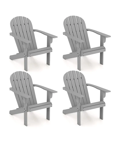 Gymax 2PCS Patio Adirondack Chair w/ Inclined Seat High Backrest and Wide Armrests