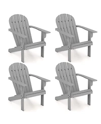 Gymax 2PCS Patio Adirondack Chair w/ Inclined Seat High Backrest and Wide Armrests