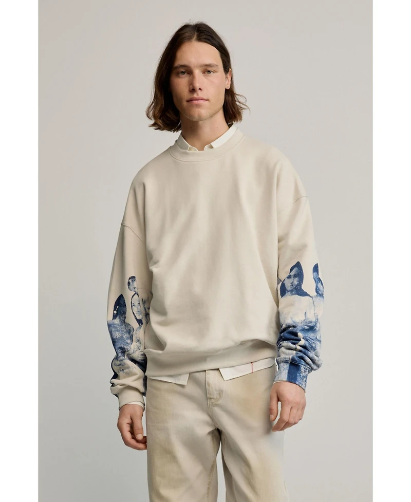 Desigual Men's Sweatshirt With Printed Sleeves