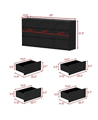 Homsee 63" 9-Drawer Wooden Dresser with Elegant Design – Bedroom Storage Chest