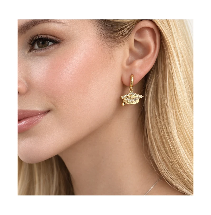 Dloria Limitless Graduation Cap Huggie Hoop Earrings