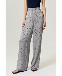 Nocturne Women's Flowy Wide-Leg Tailored Pants