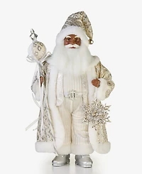 Holiday Lane Opulence African American Standing Santa with Staff and Snowflake, Macy's Exclusive